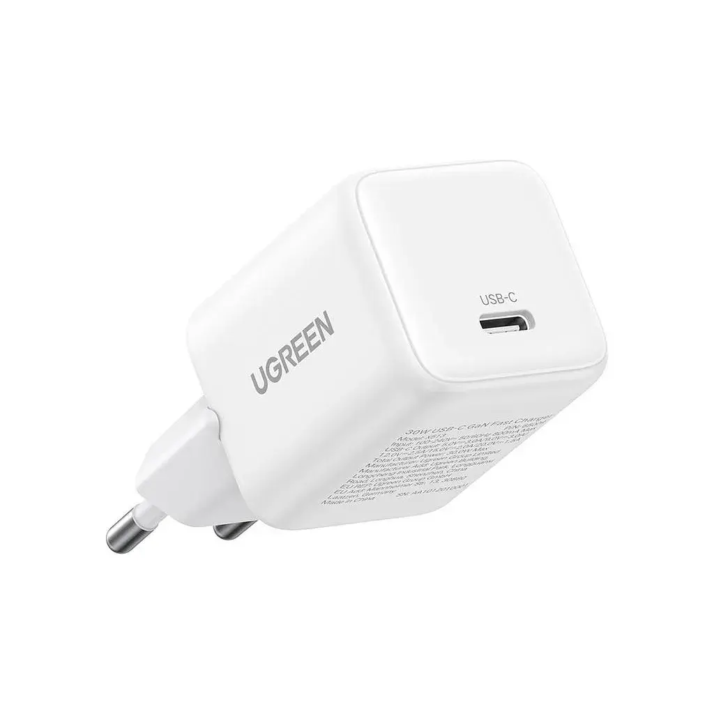 Зарядний пристрій Ugreen USB-C PD30W GaN white (65009)