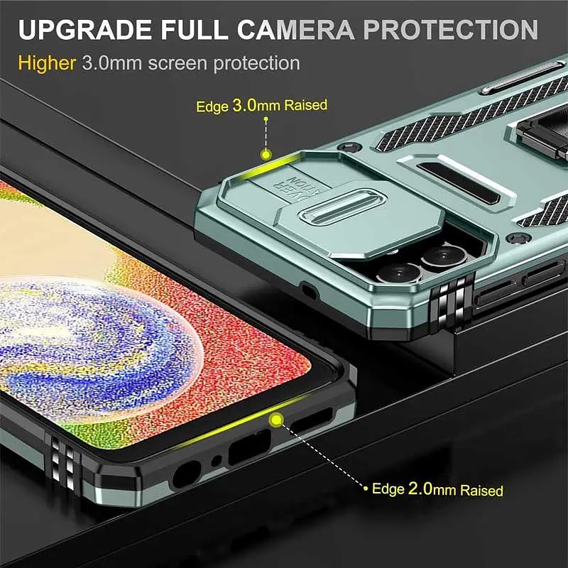 Чехол ударопрочный Epik Camshield Army Ring для Samsung Galaxy A07 Зеленый/Light Green - фото 6