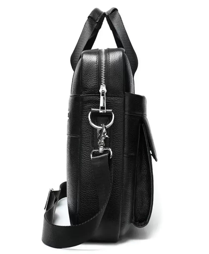 Чоловіча шкіряна сумка для ноутбука та документів чорна Tiding Bag RD-23134 - фото 4