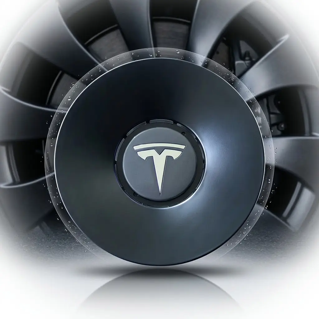 Ковпак колеса Tesla Model Y чорний 156 мм пластик (на защіпках) - фото 4