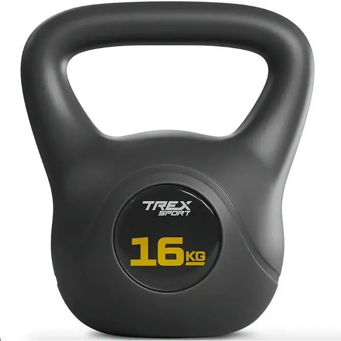 Гиря виниловая Trex Sport TX-016CKB 16кг черная - фото 4