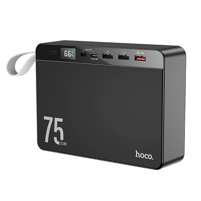 УМБ портативний зарядний акумулятор POWER BANK 75000mAh 22.5W з швидкою зарядкою PD20W QC LCD дисплей повербанк Hoco J94