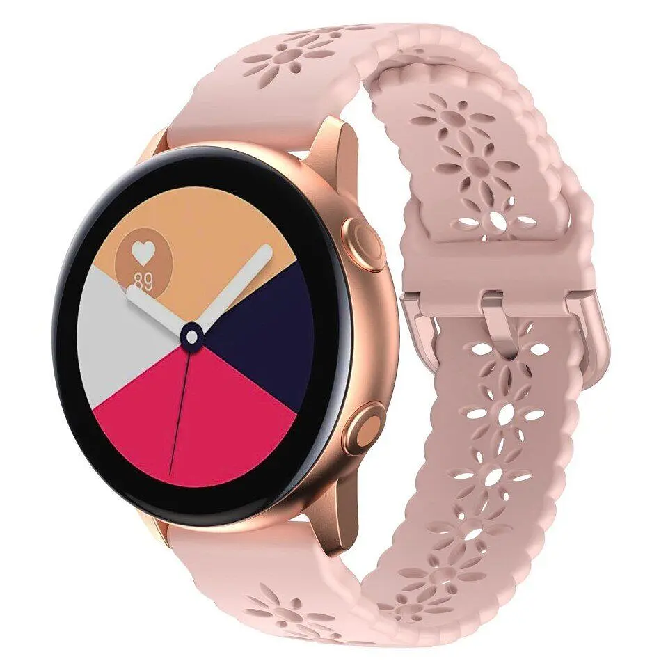 Ремінець Flower для Huawei Watch 2 - рожевий ширина кріплення 20мм силікон Watchbands (W32-3WB23060001) - фото 2