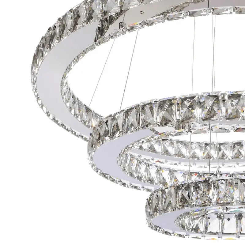 Люстра підвісна Brille кришталева LED 68W WW+NW+CW CH (BR-967S/3) - фото 7