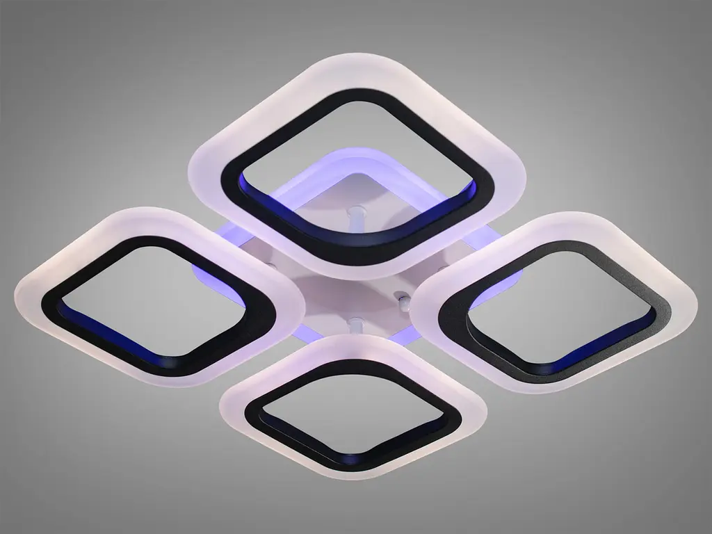 Люстра стельова LED Diasha AS8060/4BK, 50W, 3200K-6500K, чорний метал, сучасний стиль для дому - фото 2