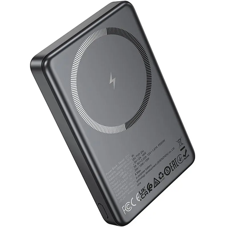 Портативное ЗУ Power Bank Hoco Q34 Clever PD20W с БЗУ 10000 mAh Metal gray - фото 3