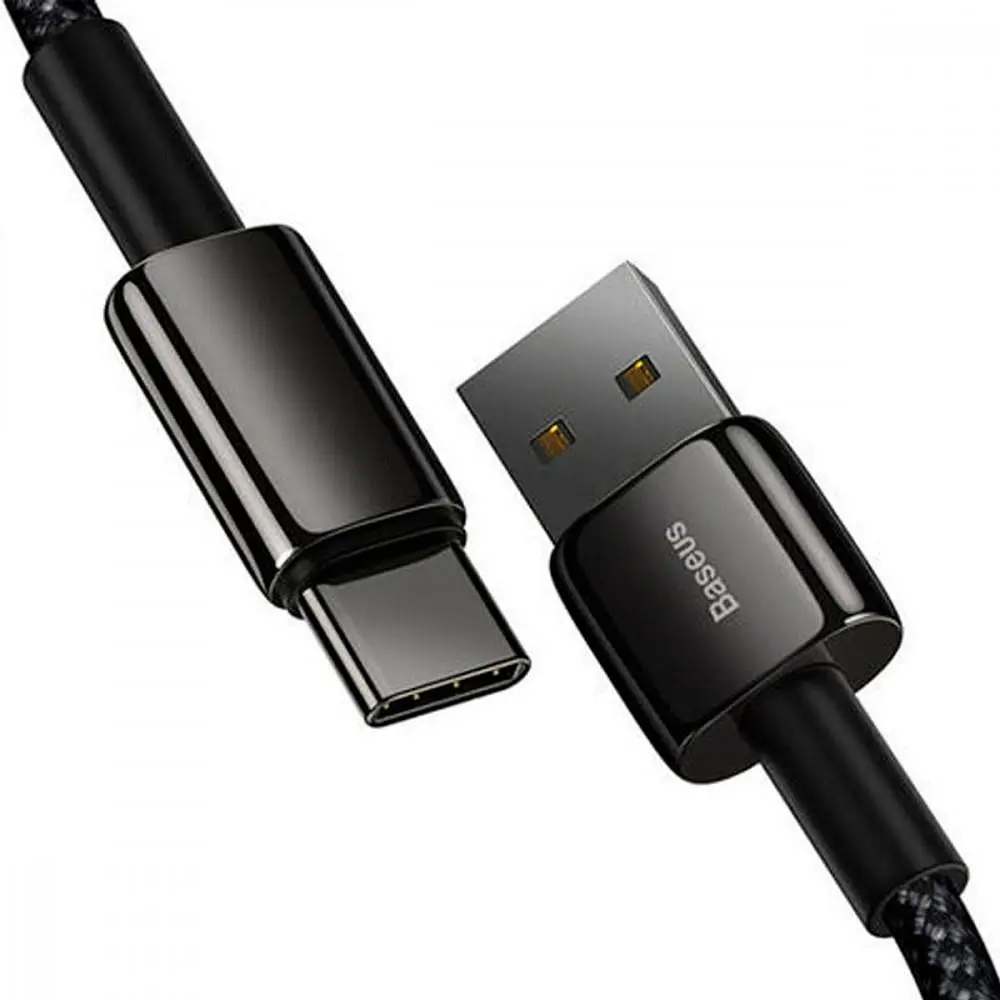 Кабель Baseus Lightning Tungsten Gold Fast Charging Data Cable USB for Lightning 2m Black (CALWJ-A01) - фото 3
