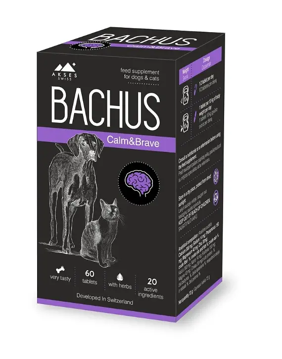 Вітаміни для собак та котів Bachus Calm&Brave для зняття стресу ЦІНА ЗА 1 ТАБЛЕТКУ