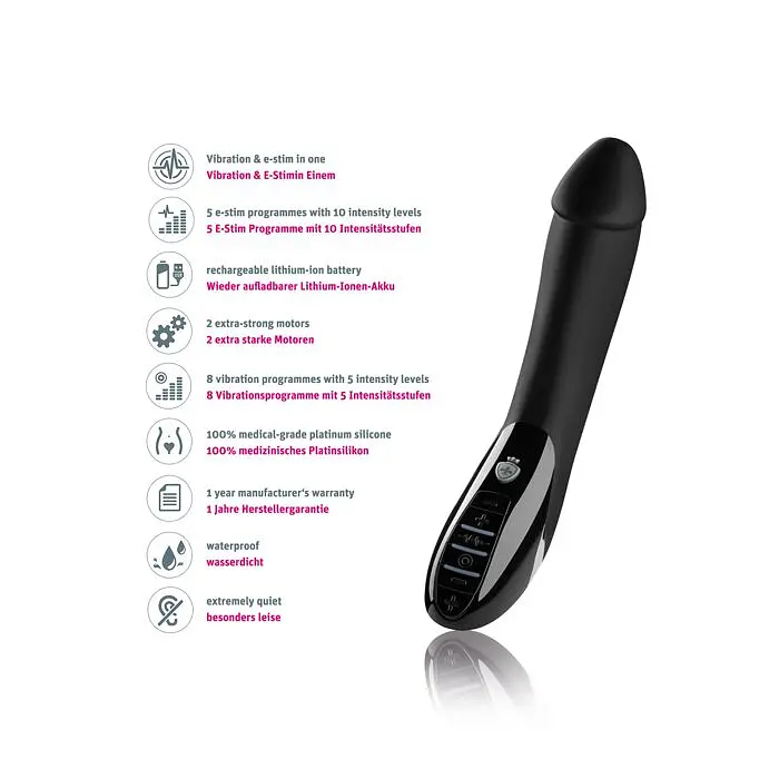 Вібратор з електростимуляцією Mystim Tickling Truman eStim Black, міостимулятор - фото 7