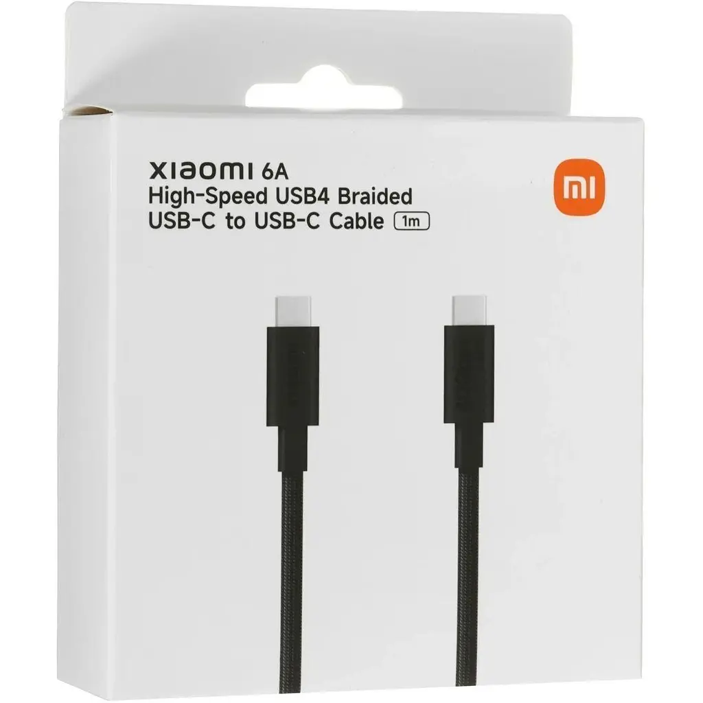 Кабель USB4 - Xiaomi high-speed Braided Type-C to Type-C 240W 6A (BHR087BGL) 1 метр чорний - фото 8