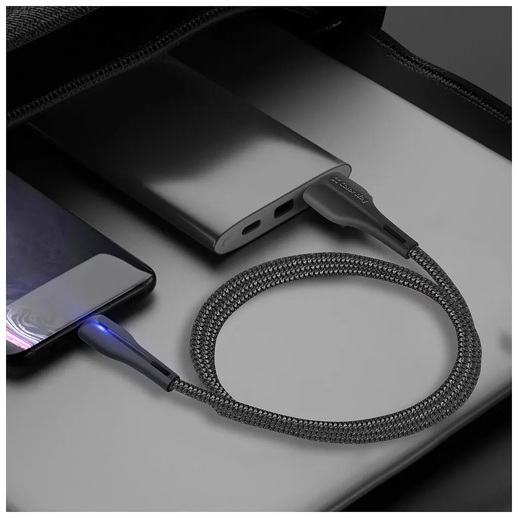 Дата кабель USB 2.0 AM to Micro 5P 1.0m led black ColorWay (CW-CBUM034-BK) - фото 6