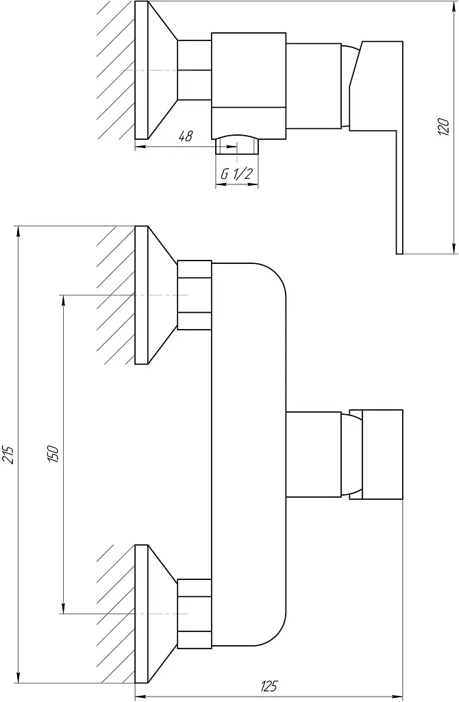 Смеситель для душа Globus Lux Milano GLM-105N-11-Graphite графит (23321) - фото 6