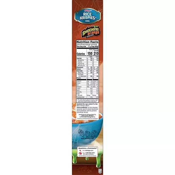 Хлопья Kellogg's Rice Krispies Shocking Orange Cold Breakfast Cereal 340g - фото 5