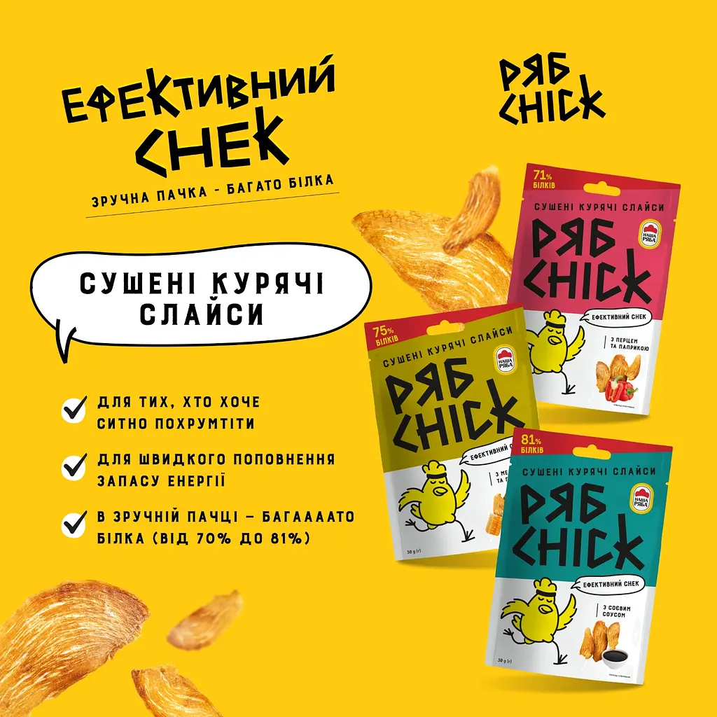 Набір слайсів курячих РябChick сушені з соєвим соусом 360 г (12 шт. х 30 г) - фото 4