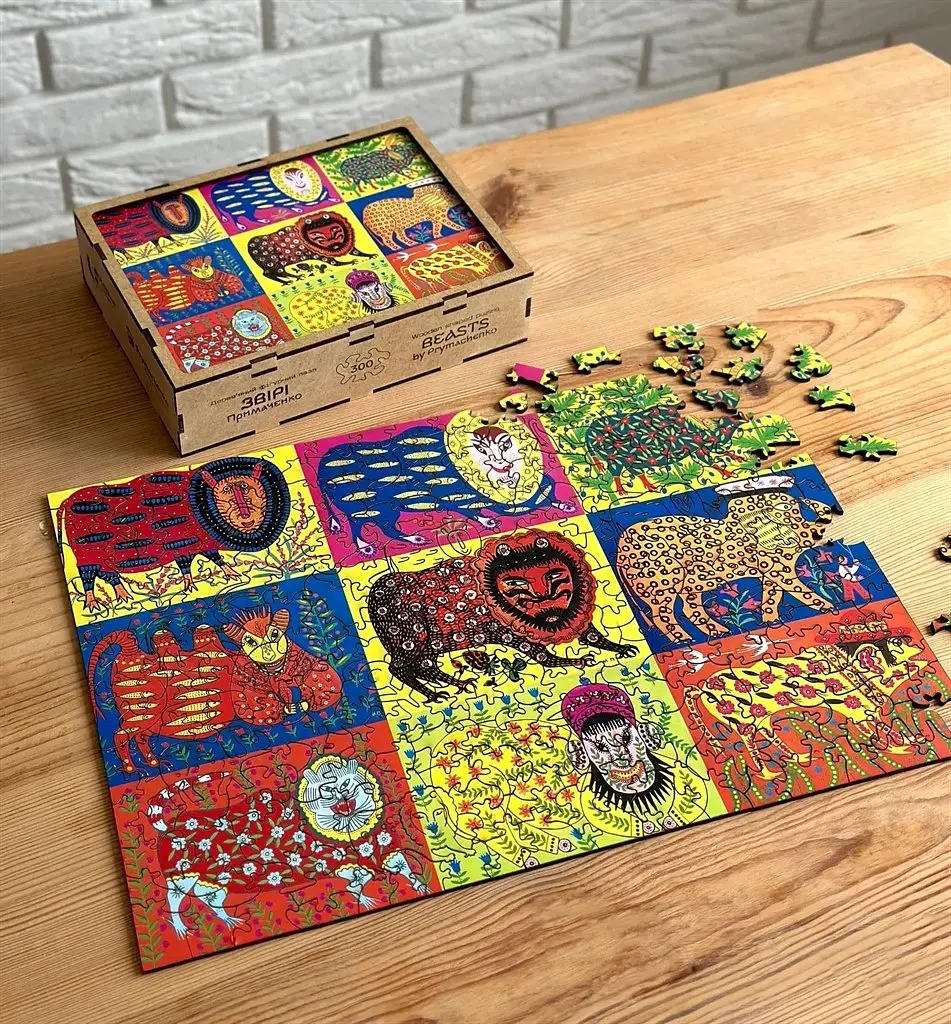 Пазл дерев`яний UkrainianPuzzles Звірі Примаченко - фото 4