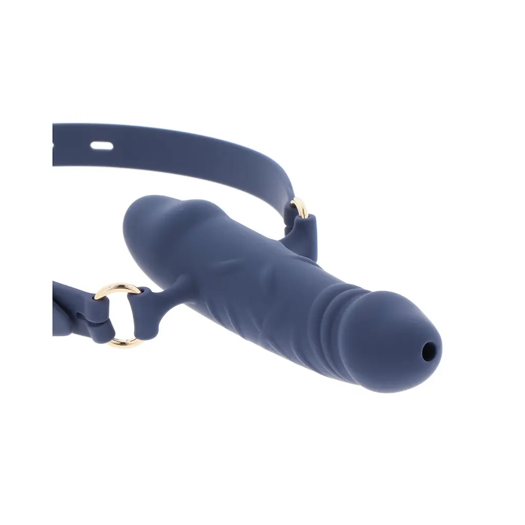 Кляп Taboom Silicone Supreme Breathable Penis Gag синий - фото 2