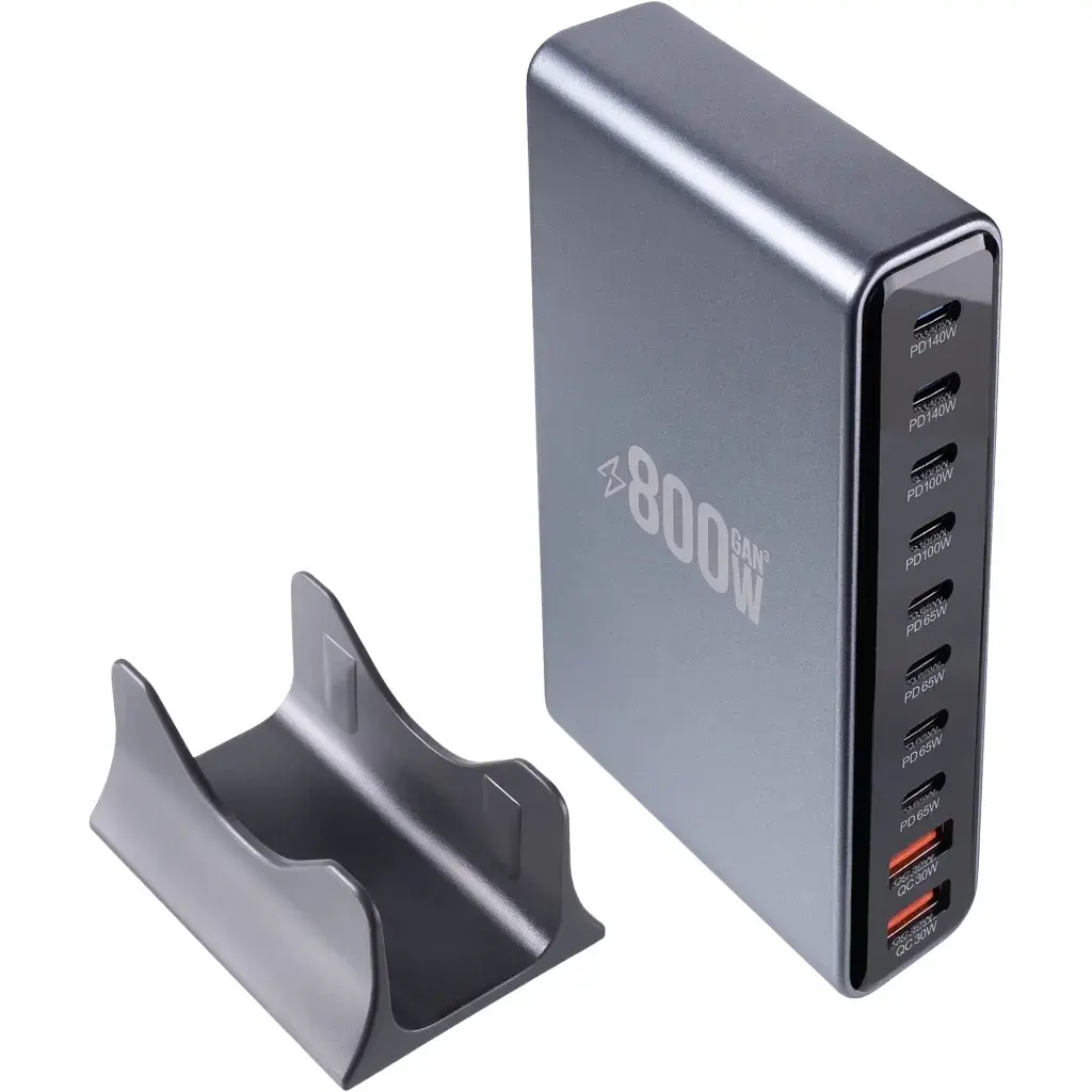 Зарядний пристрій XoKo 8xUSB-C PD 65 - 140W + 2xUSB QC30W GaN3 800W (XK-QC-800) - фото 6