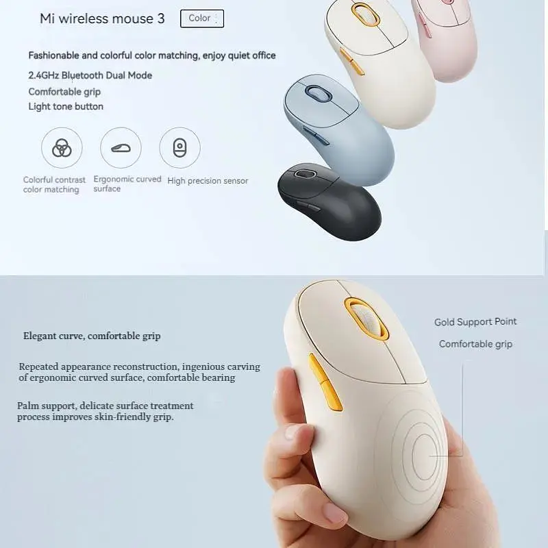 Беспроводная мышка Xiaomi Wireless Mouse 3 (BHR7667CN) розовая - фото 6