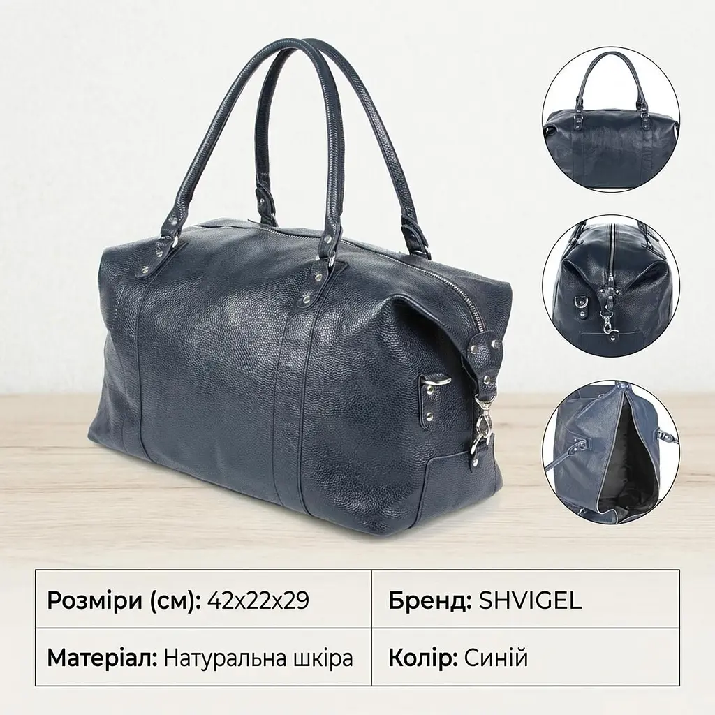 Сумка дорожня SHVIGEL 00888 синя - фото 3