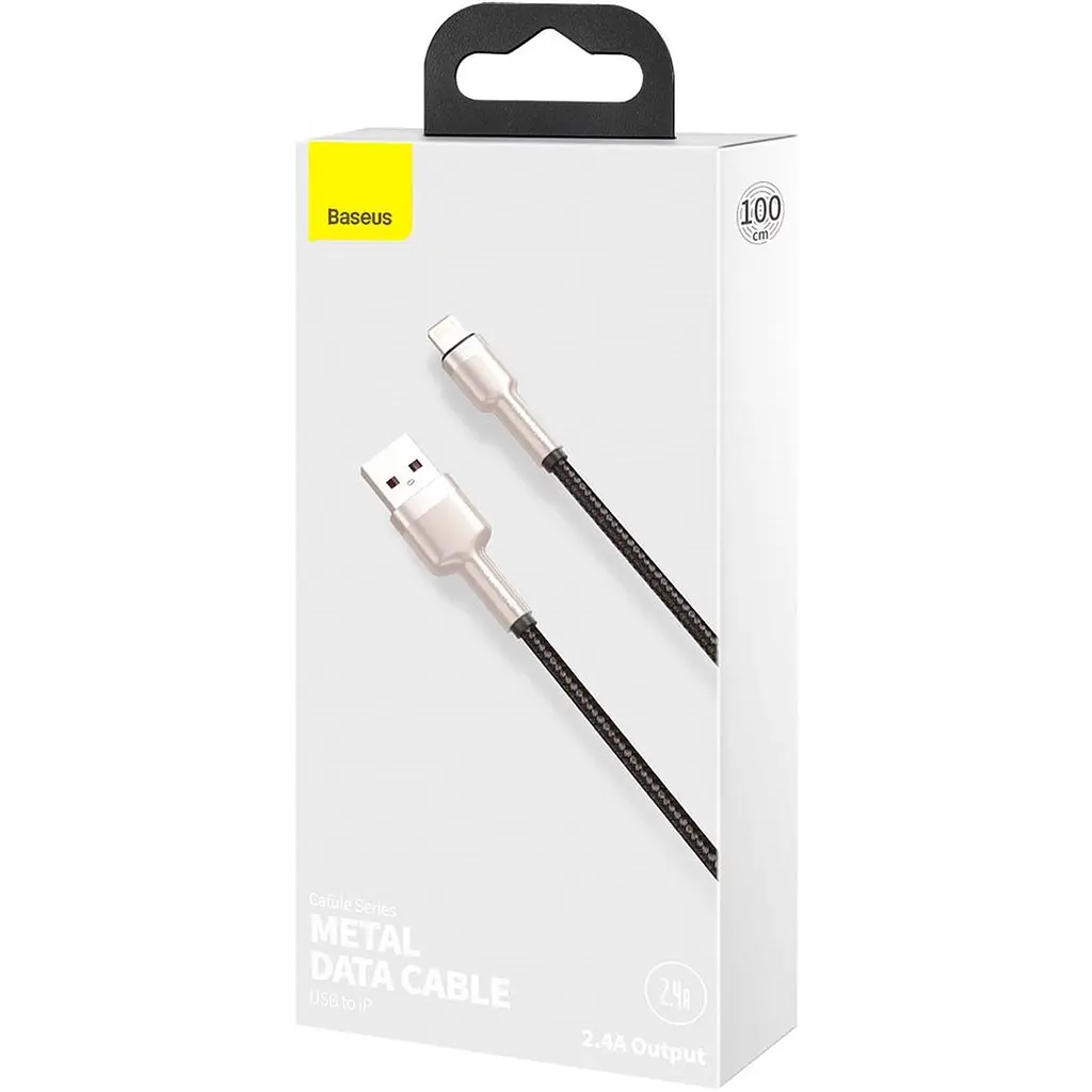 Кабель Baseus Cafule Metal USB to Lightning 1m Black (CALJK-A01) [82093] - фото 10