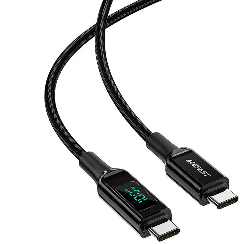 Кабель для передачі даних C6-03 Type-C to Type-C 100W Digital Display (2 m) Black Acefast teh0030042 - фото 2