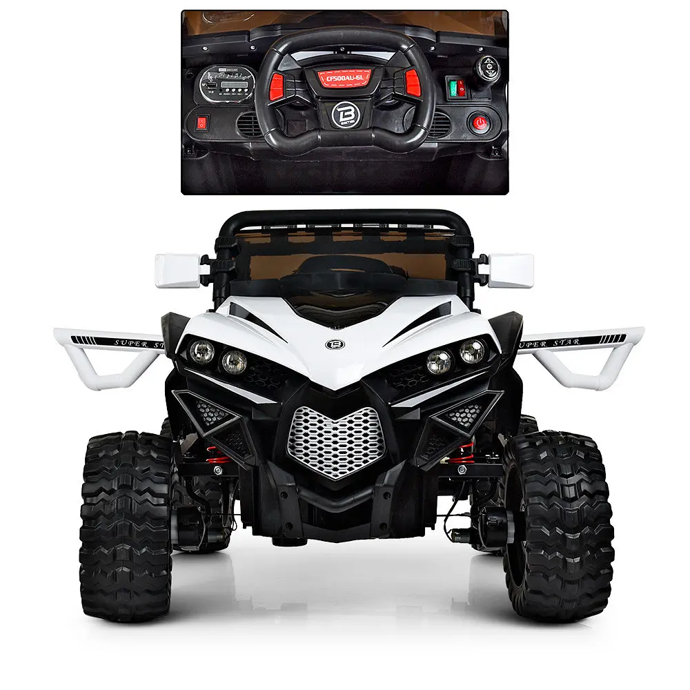 Дитячий двоїстий електромобіль джип квадроцикл Багі 4WD Bambi Racer M 3804EBLR-1 білий - фото 2