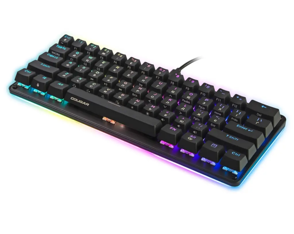 Клавіатура ігрова механічна з підсвіткою Cougar Puri PIX Mini RGB USB Black Eng/Укр - фото 2