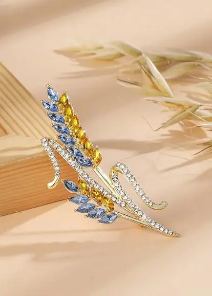 Брошь пшеница Желто-Голубая колоски колосок символ Украины - фото 4