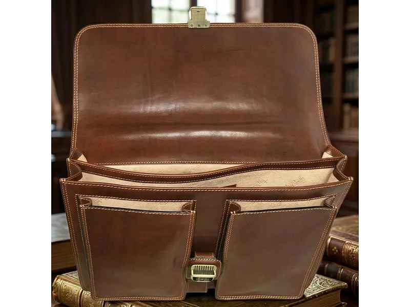 Чоловічий діловий портфель Italico 8013/42 Коньячний 42x30, 5x11 см TONY PEROTTI sum0029073 - фото 2