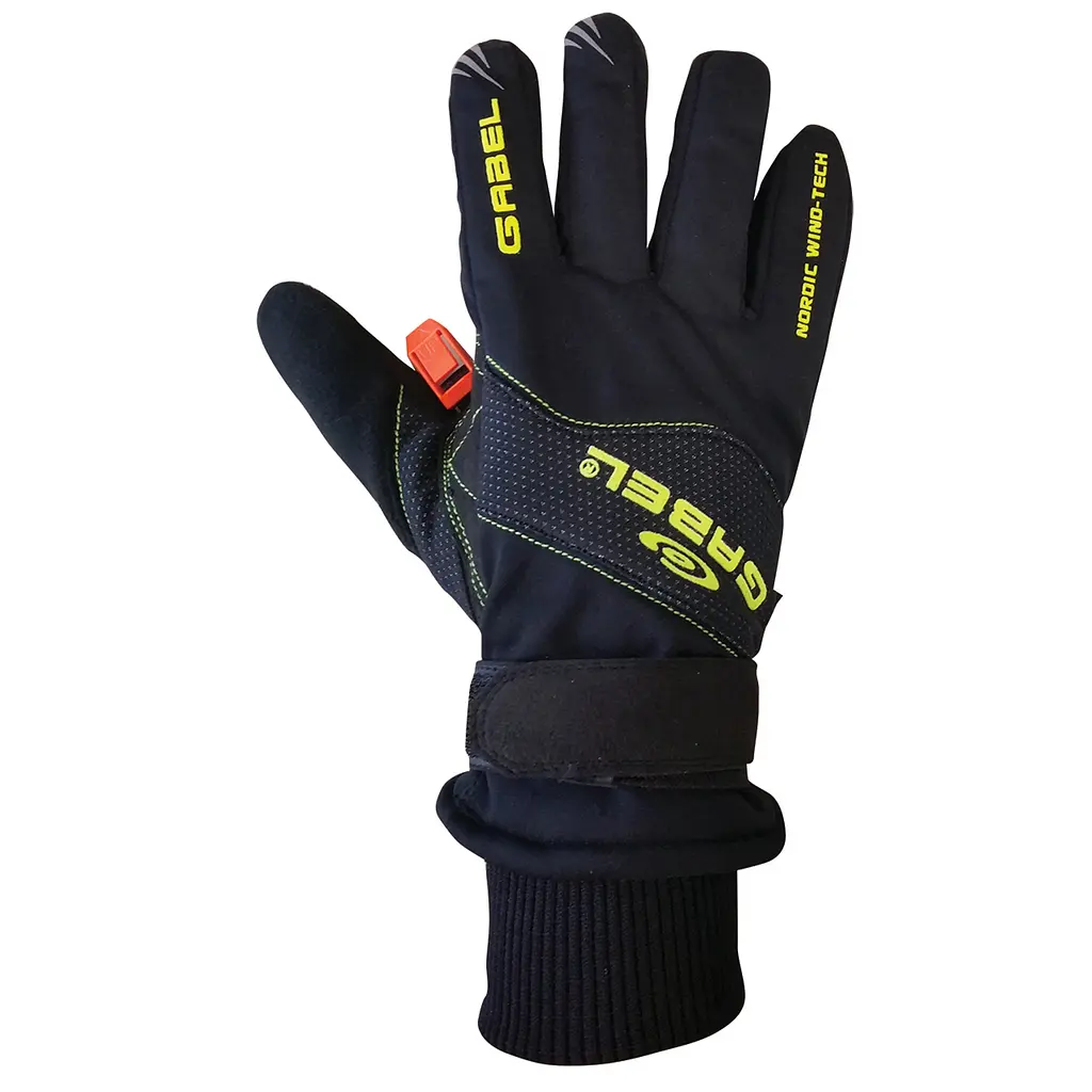 Рукавицы для скандинавской ходьбы Gabel Wind Tech N.C.S. Black/Green S (8015012100007), Черный - фото 2