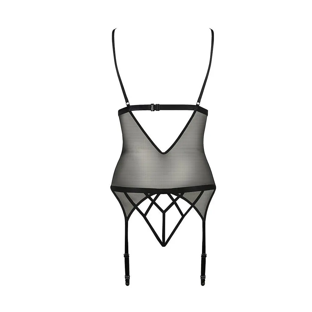 Корсет с открытой грудью Passion DIABOLINA CORSet black L/XL - фото 4