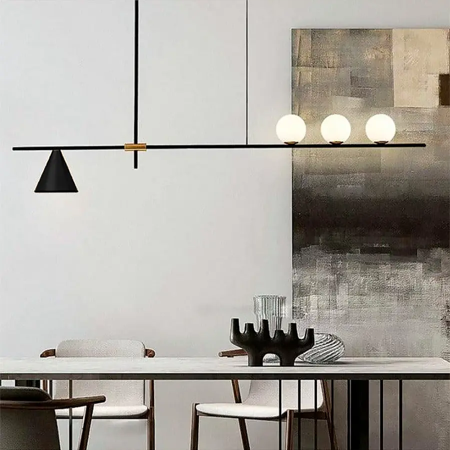 Удлиненная дизайнерская люстра в черном корпусе | Ст. MJ 87/4 | Line F - фото 7