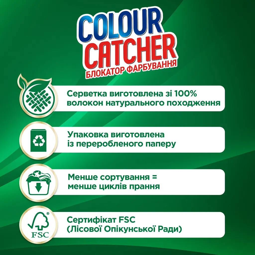 Серветки для прання K2r Colour Catcher кольоропоглинаючі 10 шт. (9000101528824/9000101015980) - фото 4