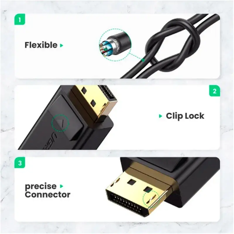Перехідник Display Port M to HDMI F 4K30Hz black Ugreen (40363) - фото 4