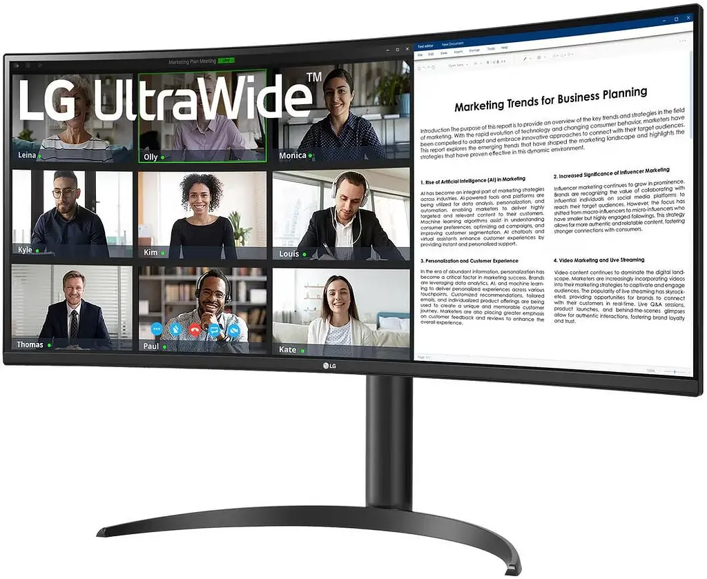 Монітор 34" LG 34WR55QK-B Curved UWQHD 100Hz (34WR55QK-B) 3440x1440 (Ultra-Wide 2K) VA 100 Hz - фото 5