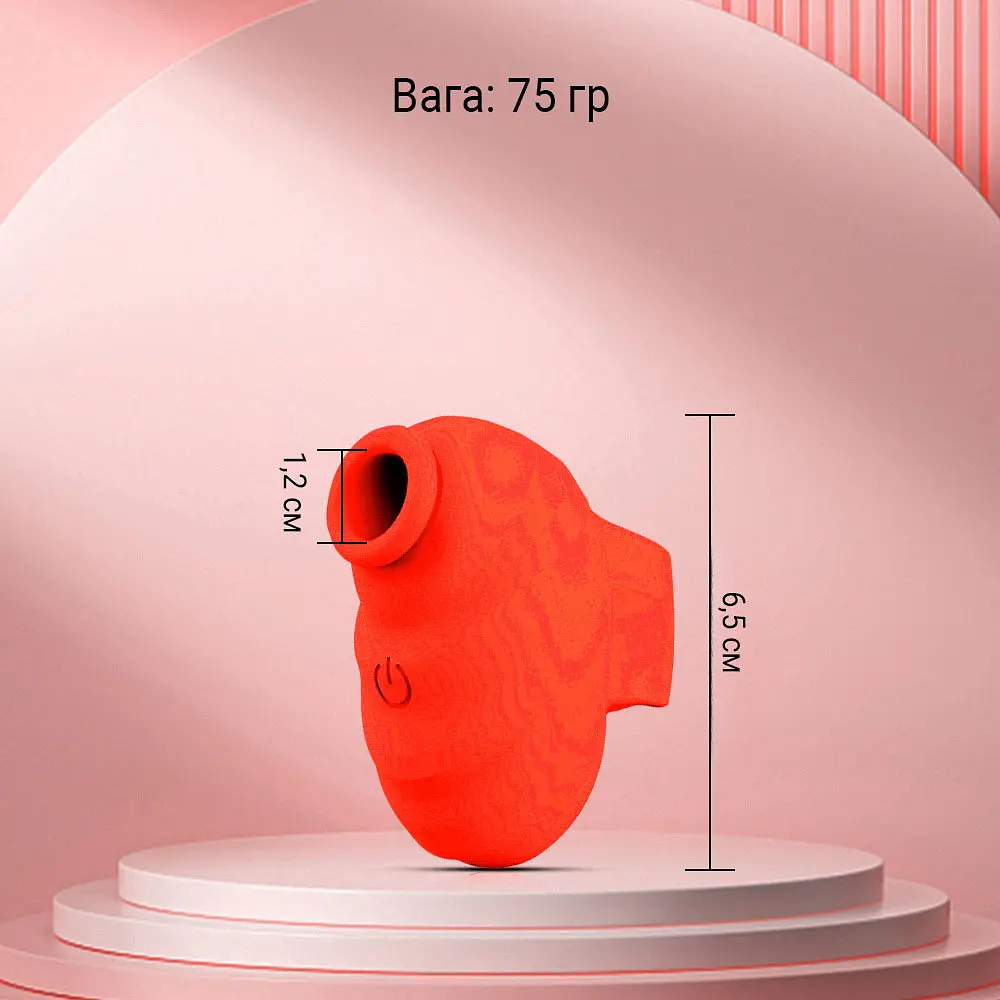 Вакуумный силиконовый стимулятор-вибратор на палец Little Bee 3-в-1 с 7 режимами Красный - фото 2