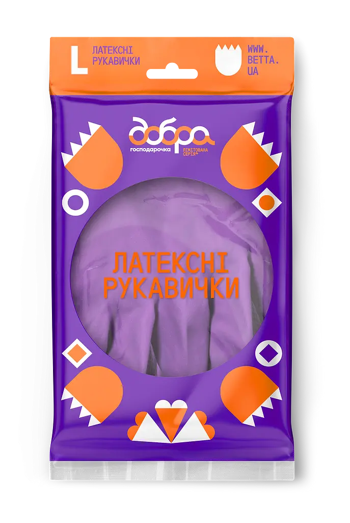 Перчатки латексные Добра господарочка коллекция Выбойка L (4820086523721) - фото 3