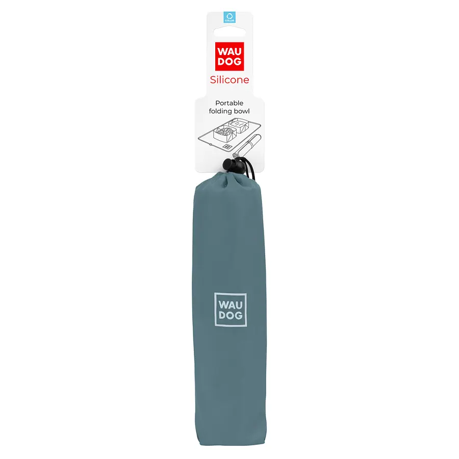 Складна миска Waudog Silicone, 38,5х23х5 см, сірий (508011) - фото 4