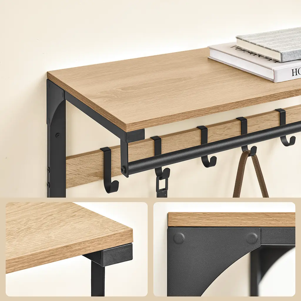 Вішалка настінна Leobert Compact для одягу з полицею у стилі Loft - фото 5
