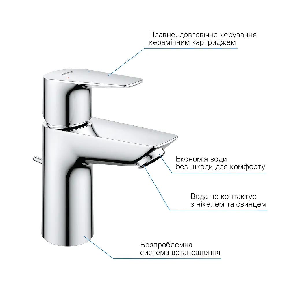 Змішувач для раковини Grohe QuickFix StartEdge S-Size 24196001, Хром - фото 6