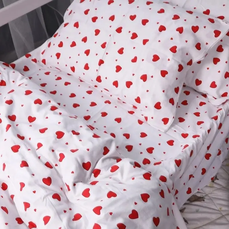 Наволочка MirSon Фланель 015 Love белая 40х60 см (2200009652684) - фото 4