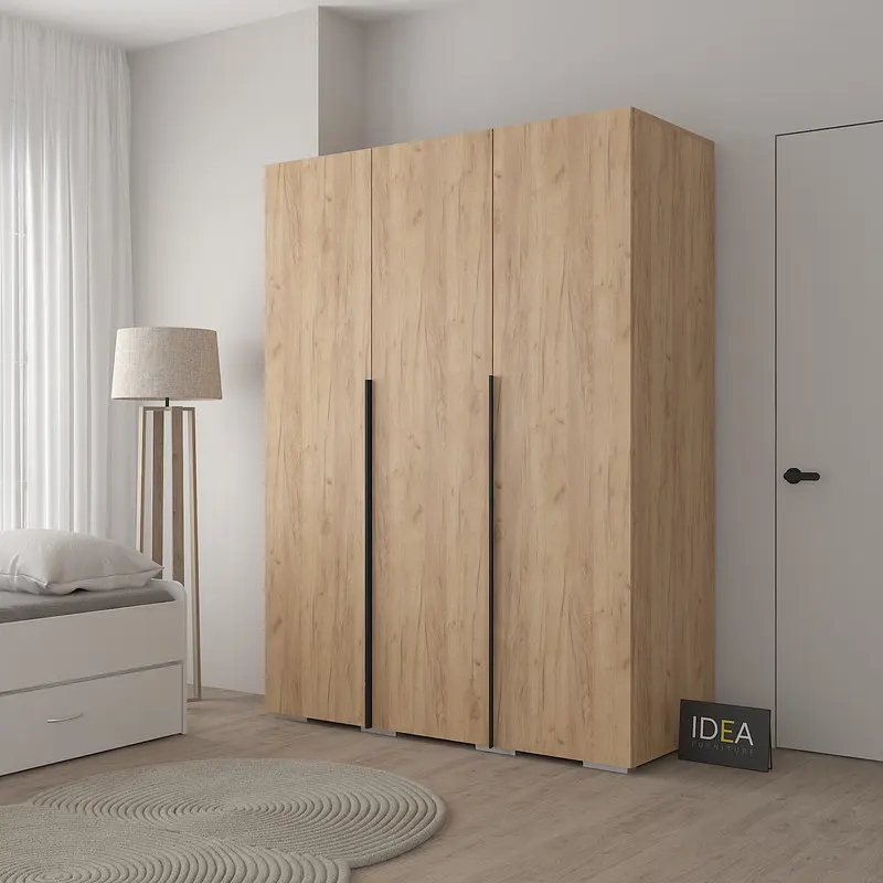 Шафа для одягу 3-дверна 150 см Idea Д-122 Дуб Крафт - фото 4