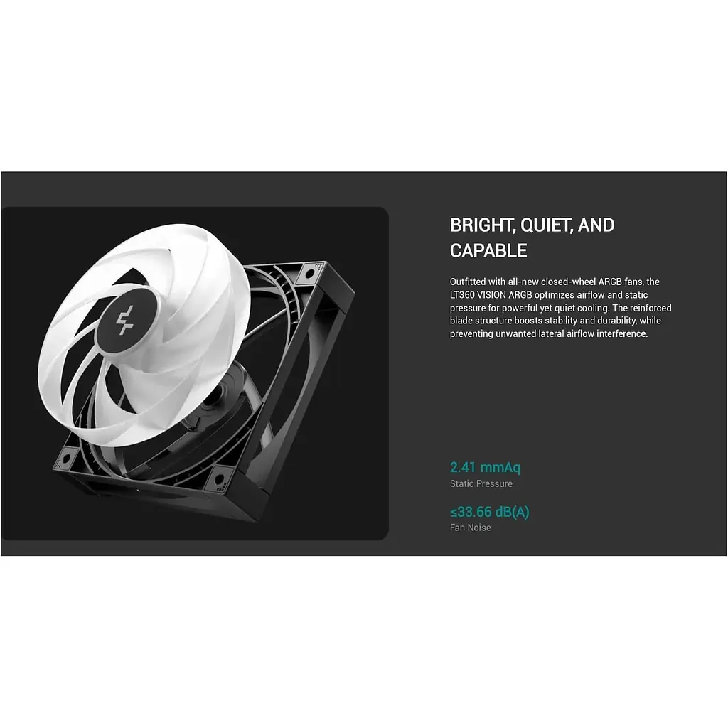 СВО Deepcool LT360 Vision ARGB Black (R-LT360VISION-BKAMMC-G-1) - фото 11
