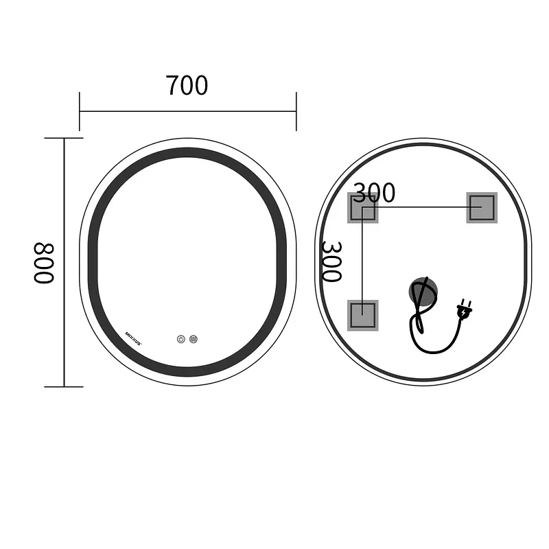 Дзеркало Mixxus Premium Ellipse MV05-80x70-Reverse MP6643 - фото 8