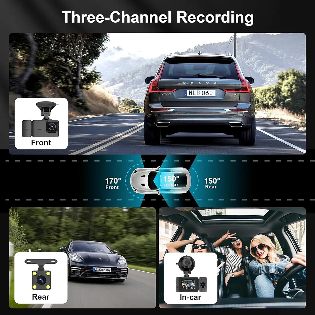 Автомобільний відеореєстратор Dash Cam Dasch Camera Без Кабеля Камера Mini Daschcam Dascam Roof Cam з моніторингом паркінга G-Sens - фото 2