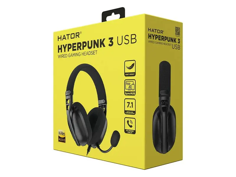 Навушники з мікрофоном Hator Hyperpunk 3 USB 7.1 Hi-Res Black (ESH10) - фото 8