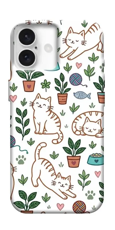 TPU чохол Demsky Cats pattern для Apple iPhone 16 Plus (6.7")