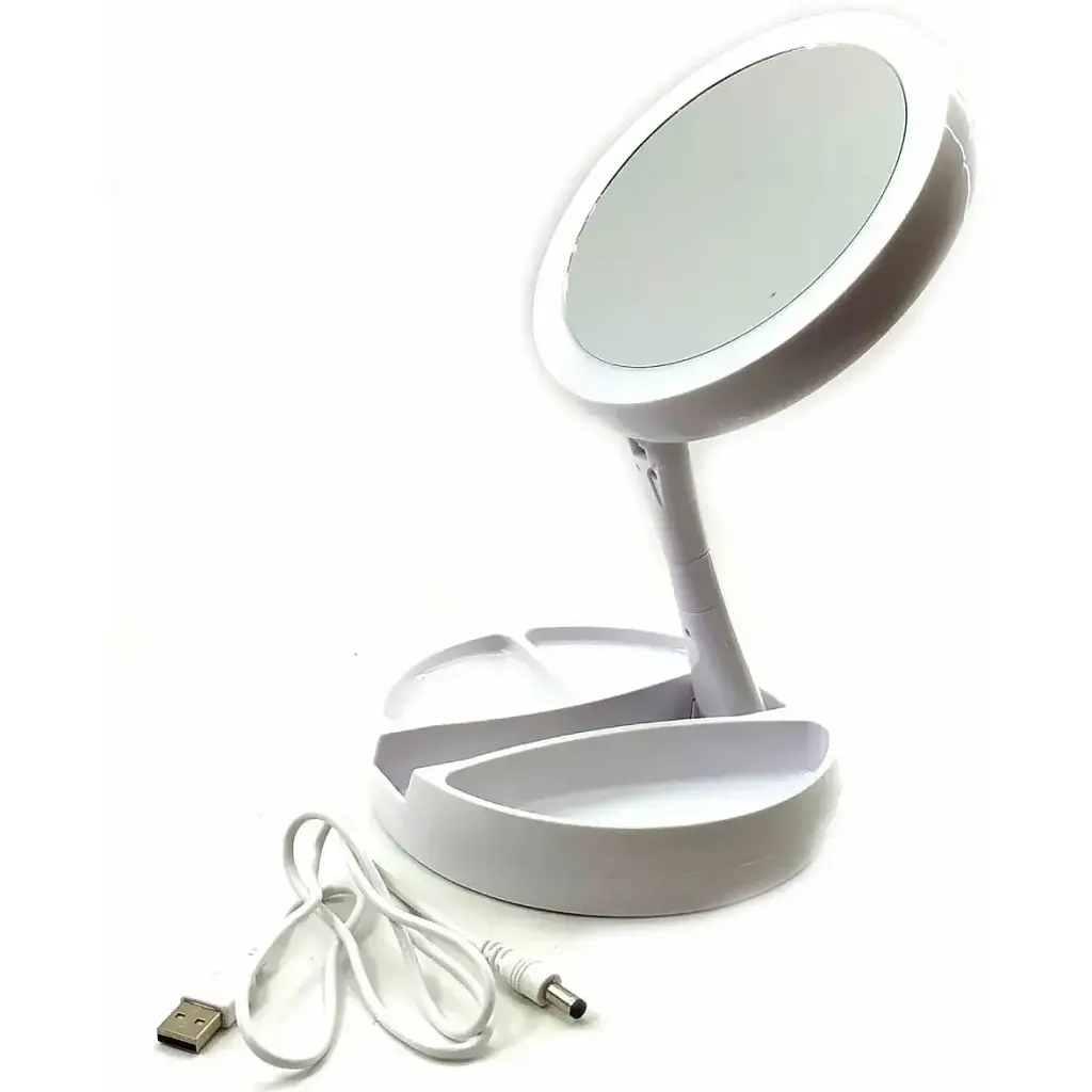 Зеркальце настольное с подсветкой 16х29 см - фото 2