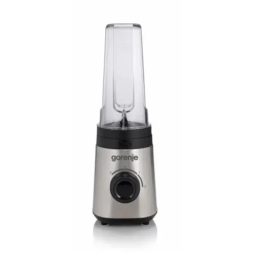 Блендер Gorenje BSM600E, Inox, фітнес-блендер, 320W, чаша 0,6 л, захист від увімкнення без чаші, імпульсний режим (BSM600E)