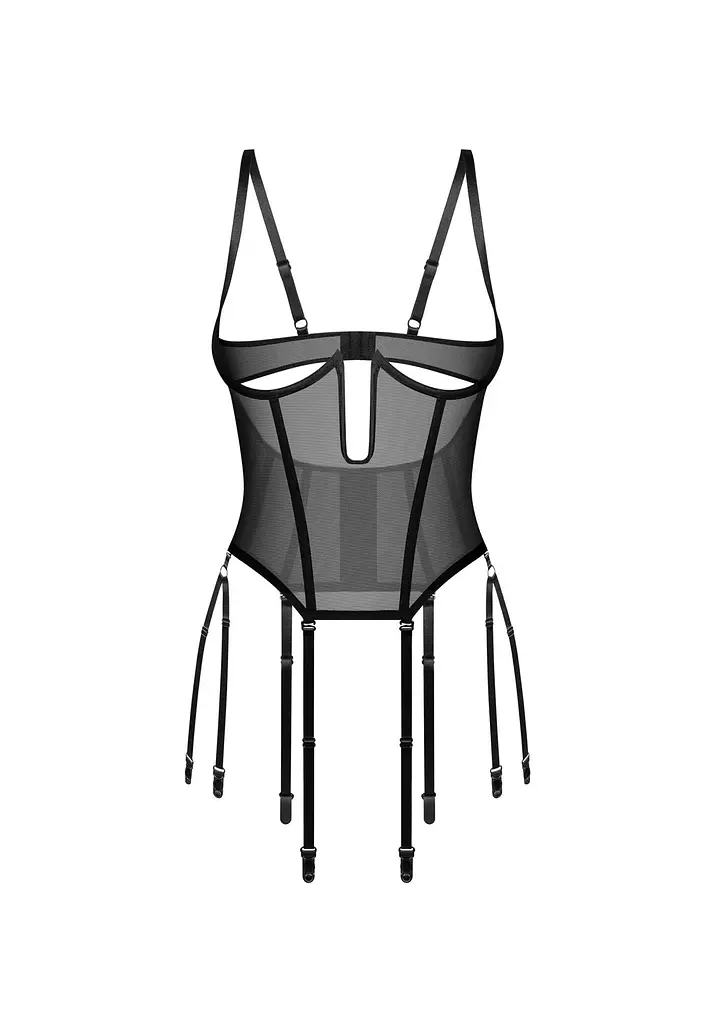 Корсет Obsessive Euphori, 2XL/3XL (черный) - фото 3
